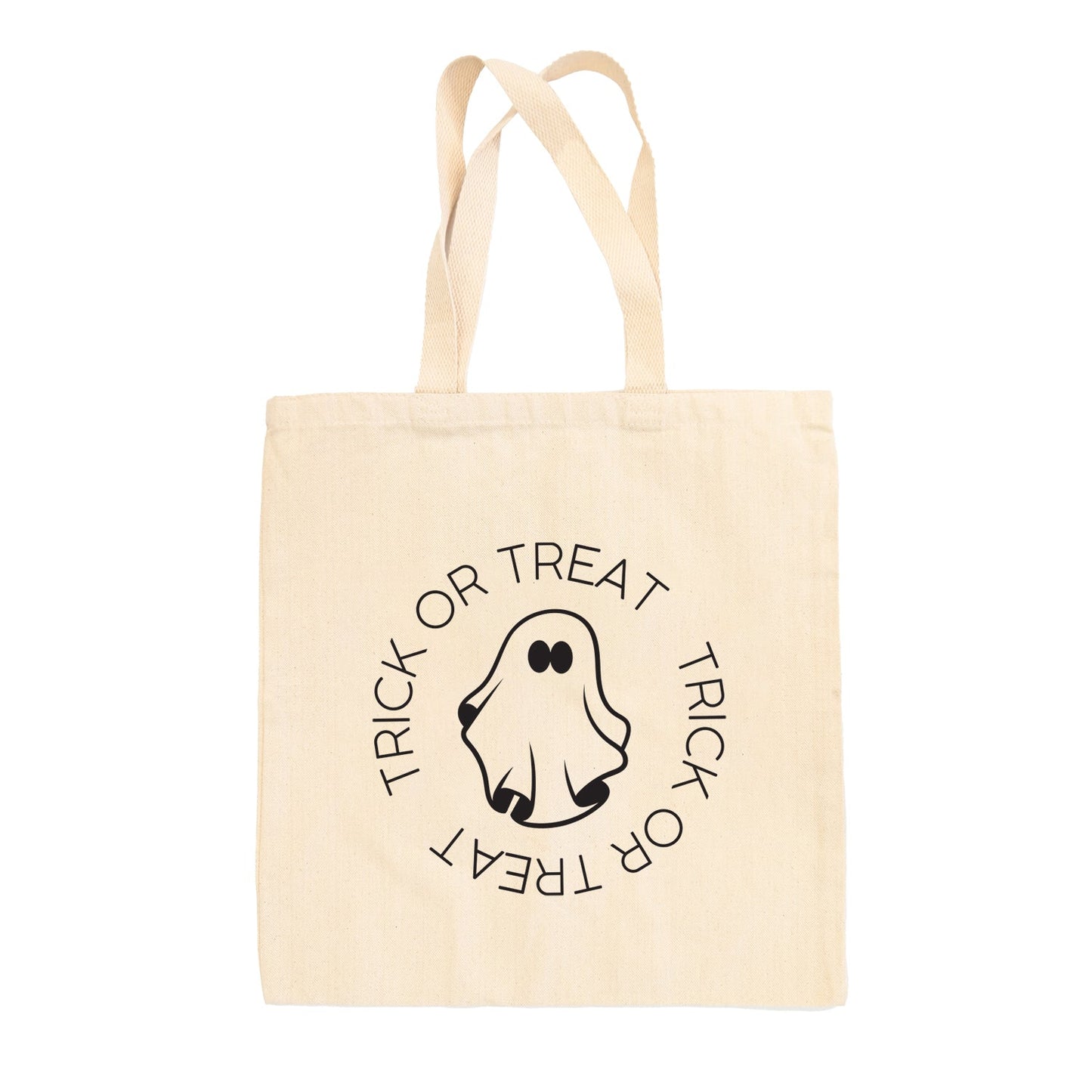 Trick Or Treat Circle Ghost Tote Bag