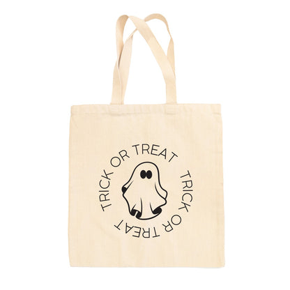Trick Or Treat Circle Ghost Tote Bag