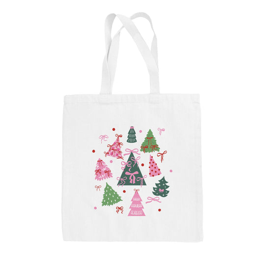 Bow Christmas Trees Tote Bag