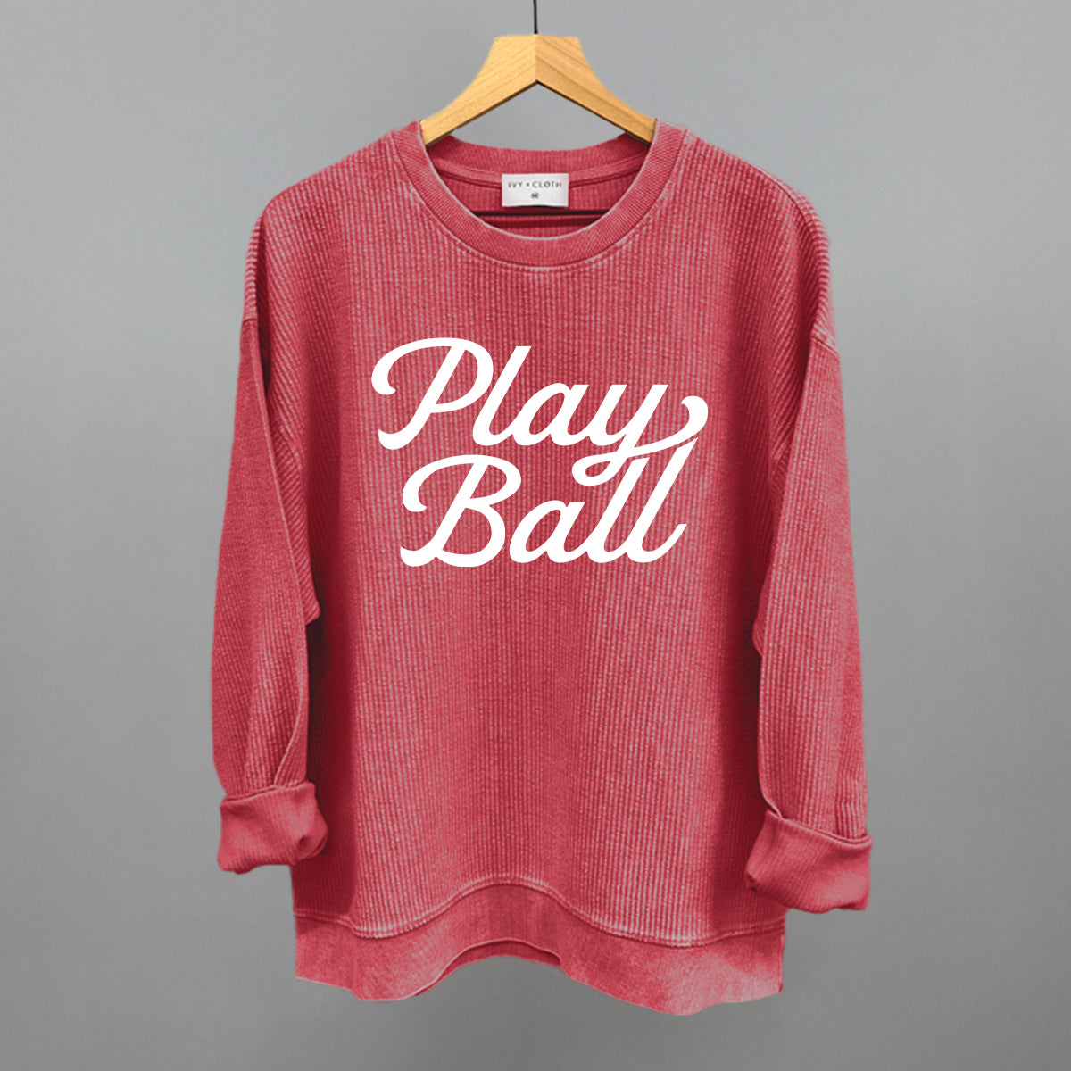 Play Ball (Vintage Script White)