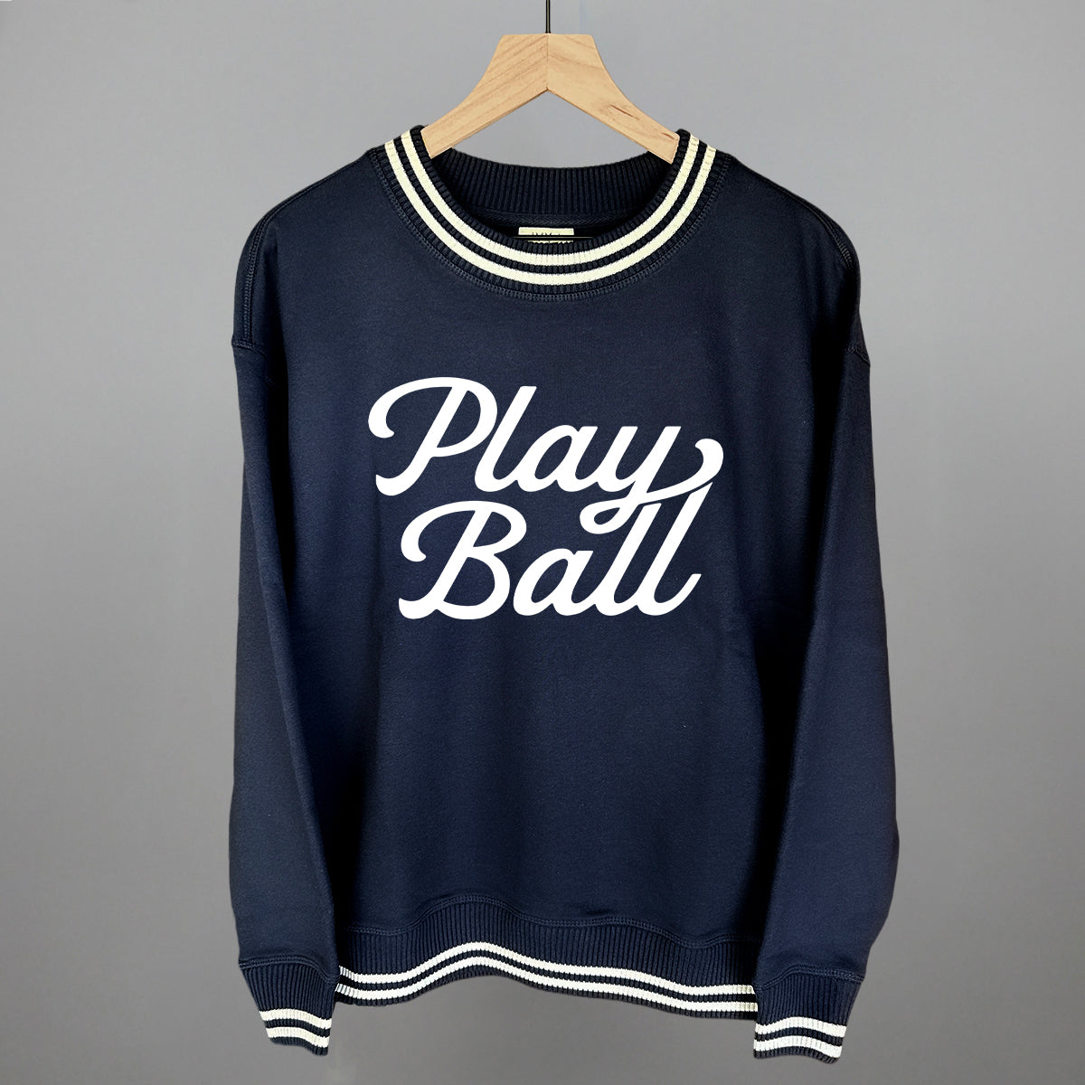 Play Ball (Vintage Script White)