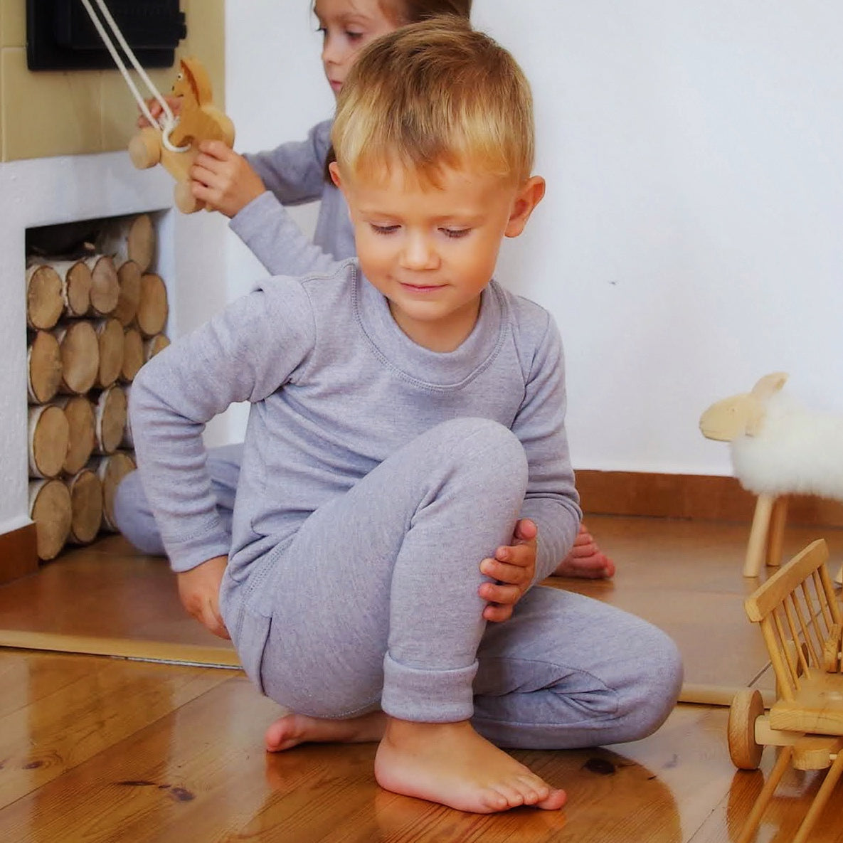 Merino Thermal Base-layer Set  - silver gray