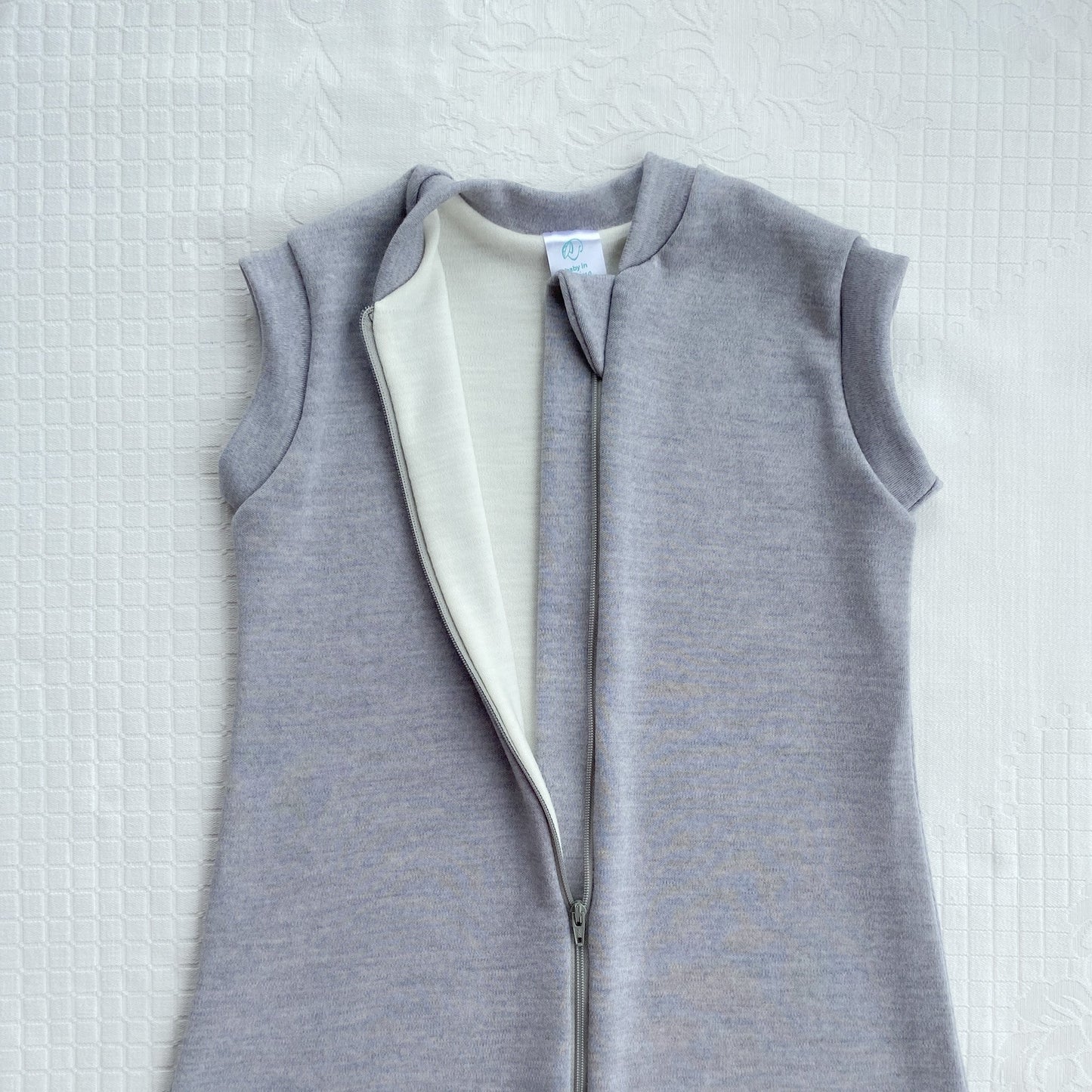 2-LAYER MERINO WOOL SLEEP SACK WITH OPEN LEGS - silver gray