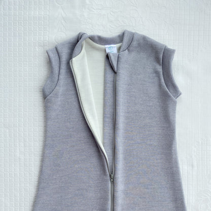 2-LAYER MERINO WOOL SLEEP SACK WITH OPEN LEGS - silver gray