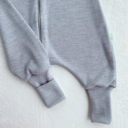 2-LAYER MERINO WOOL SLEEP SACK WITH OPEN LEGS - silver gray