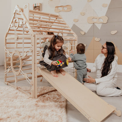 Wood and Hearts Wooden Toddler Climbing Playhouse, Ages 1–6