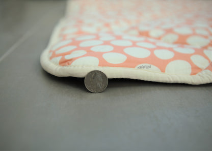Organic Cotton Play Mat/Quilted Blanket - Safari Dream/Pink Pebbles Reversible