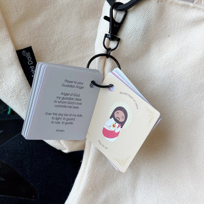 Pocket Prayers Waterproof Catholic Prayer Card Keychain Set