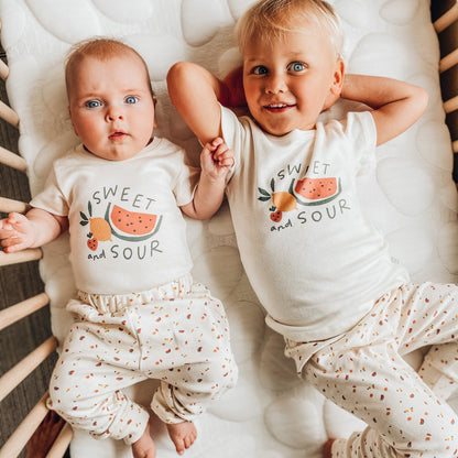 short sleeve pajama set | sweet and sour
