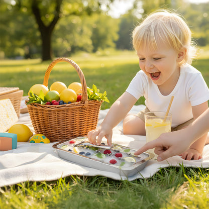 Stainless Steel Ice Cube Trays with Easy Release Handle, 2 Pack with Rack