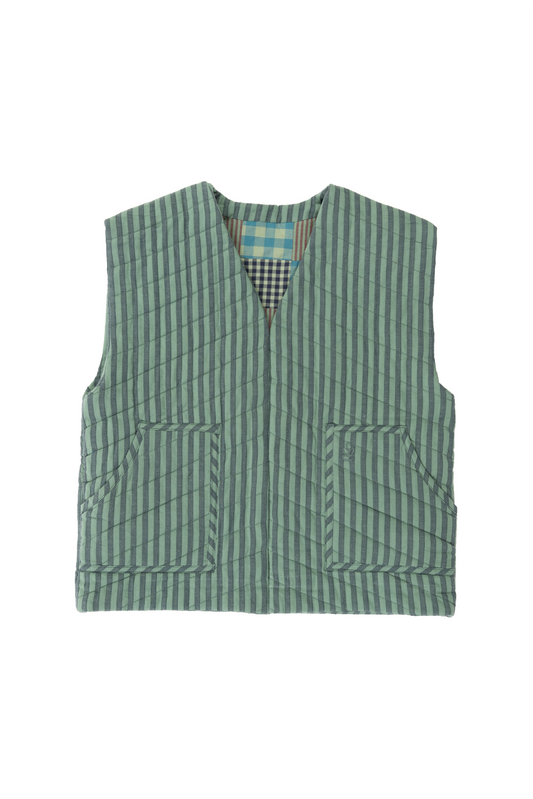 Reversible Kids Vest - Mint Patchwork