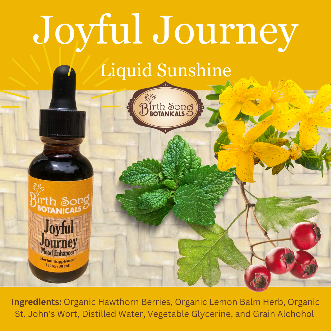 Joyful Journey Herbal Tincture: A Mood Support Supplement to Promote a Positive Out Look* with St. John's Wort, Hawthorn and Lemon Balm 1 oz.