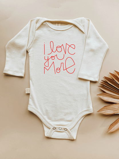 Baby I Love You More Long-Sleeve Organic Cotton Bodysuit