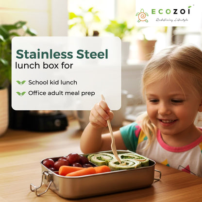 Stainless Steel Lunch Box, 3 Compartment Leak Proof, 24 Oz