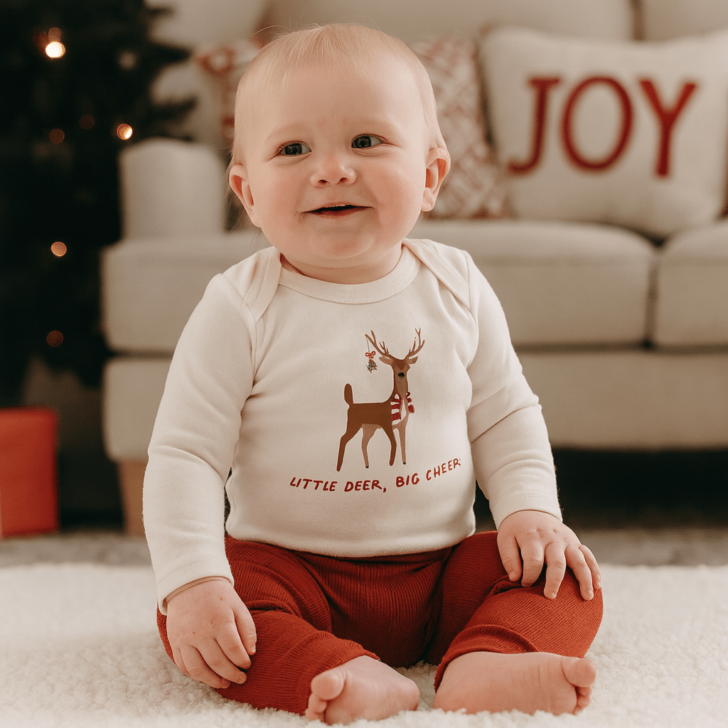 long sleeve graphic bodysuit | little deer big cheer
