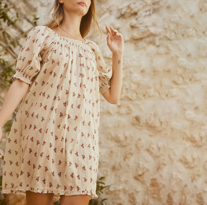 Rosie Mini Nightgown - Dusky Blue