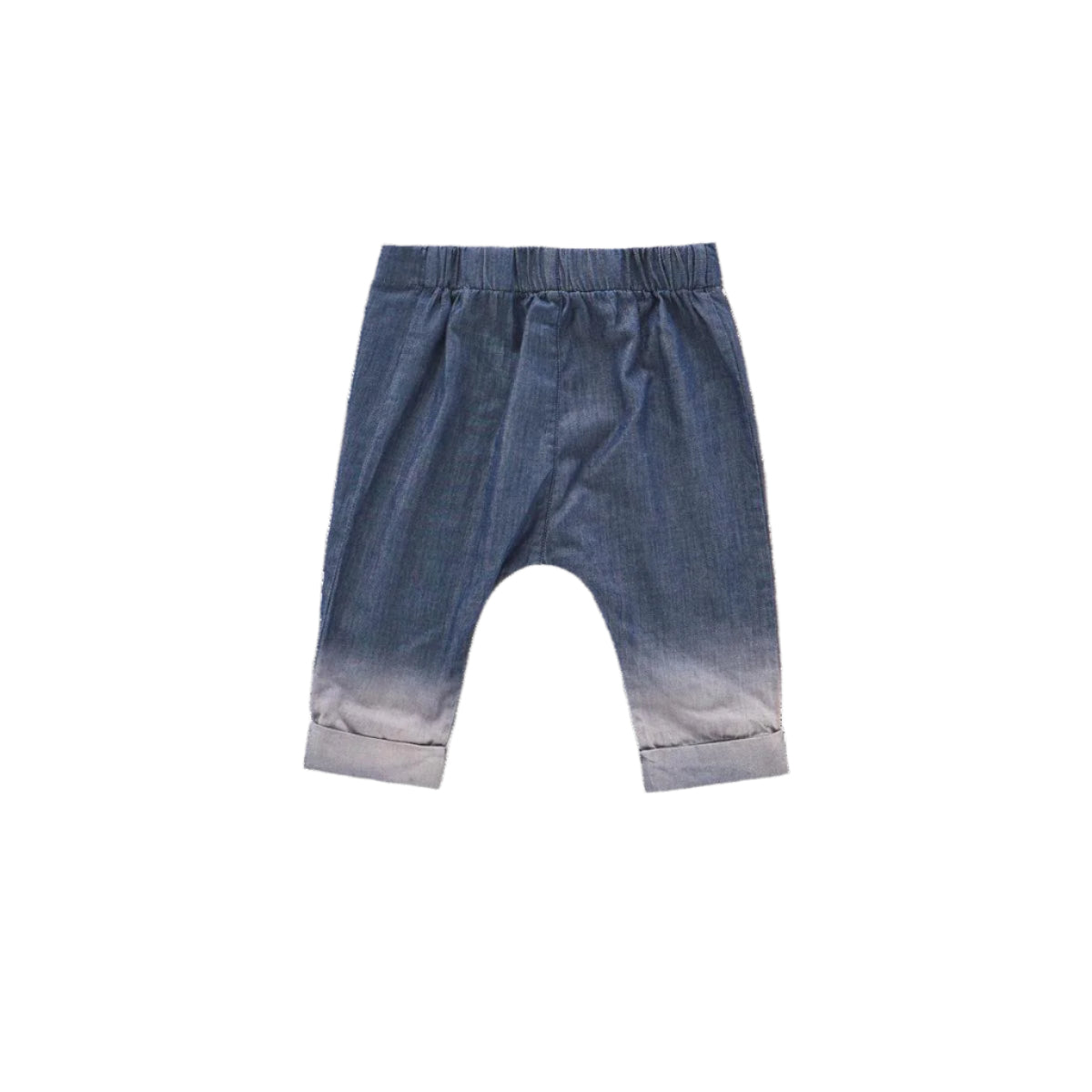 Denim Baby Joggers with Front Pleat - Indigo