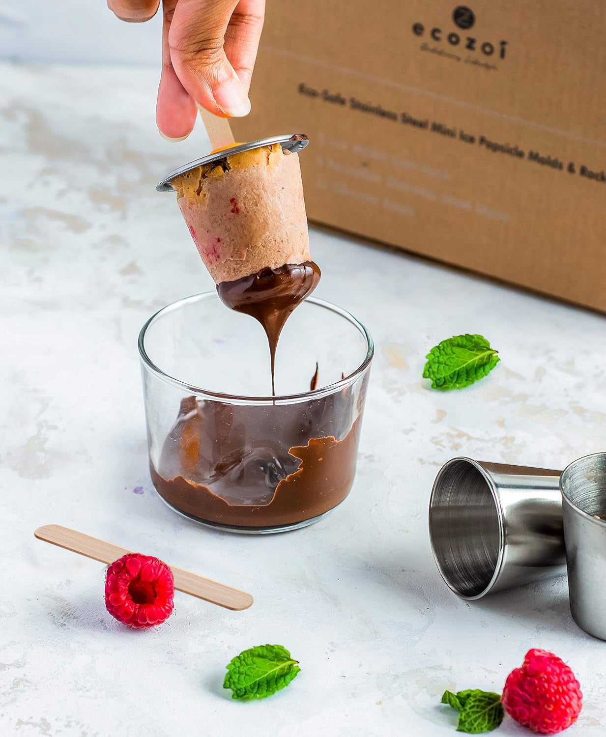 Stainless Steel Popsicle Molds, 6 Mini Rounds with Reusable Stainless Steel Sticks