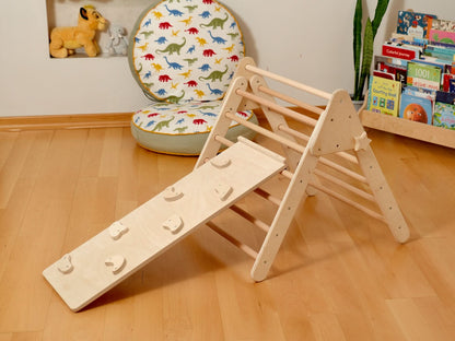 Montessori Indoor Playground | Pikler Triangle & Climbing Arch & 2in1 Ramp & Pillow