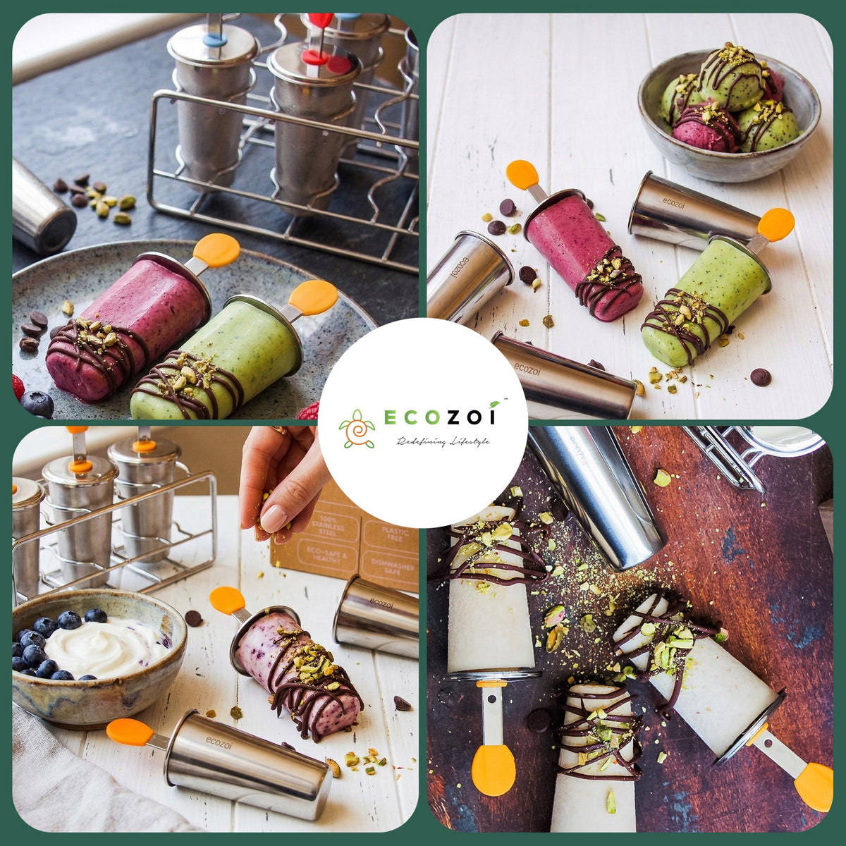 Stainless Steel Popsicle Molds, Round with Stainless Steel Sticks