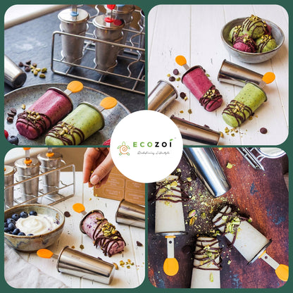 Stainless Steel Popsicle Molds, Round with Stainless Steel Sticks