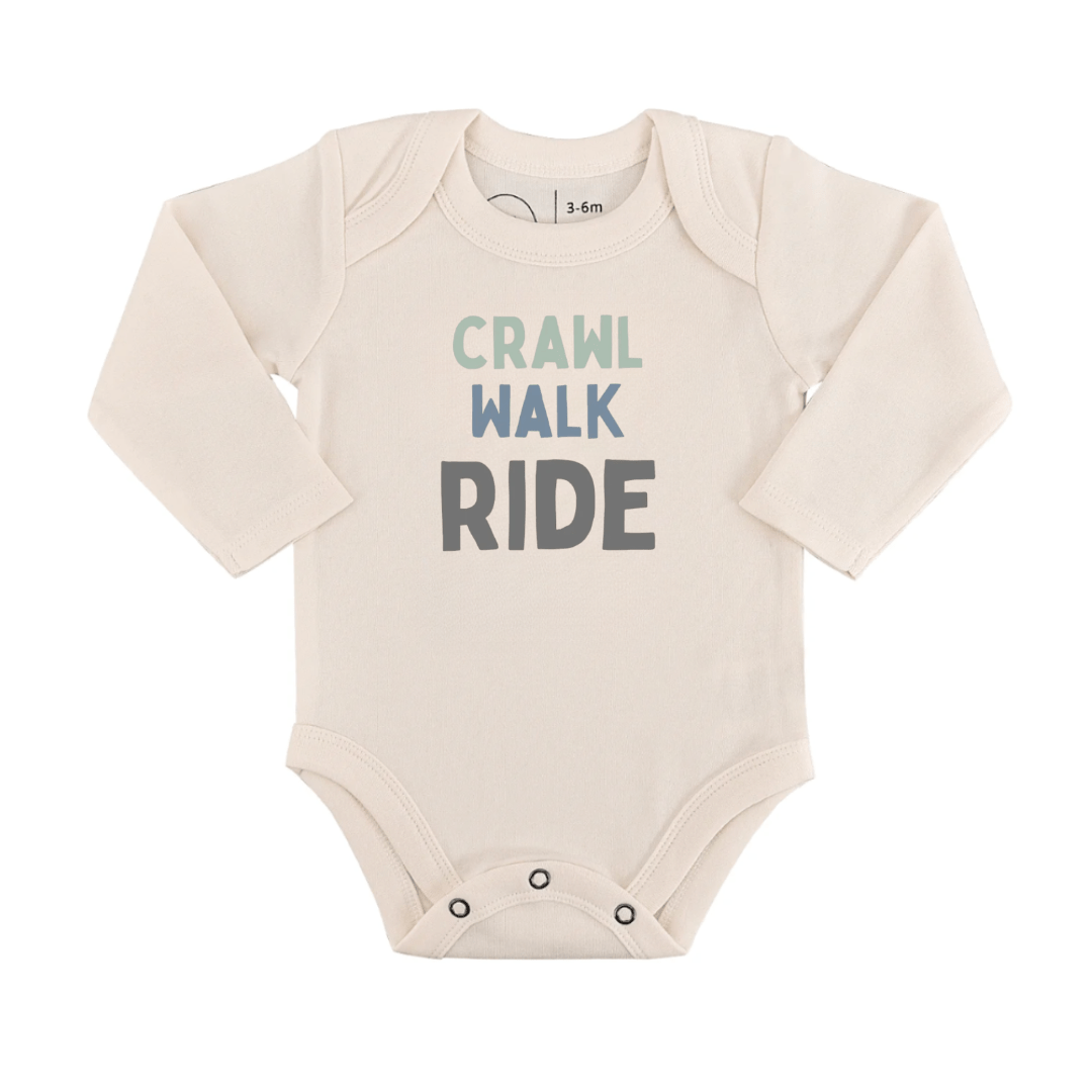 long sleeve graphic bodysuit | crawl walk ride