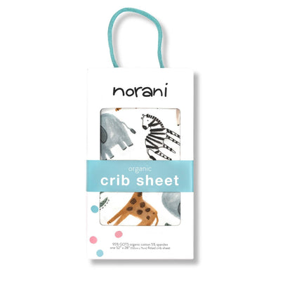 Organic Crib Sheet - Safari Animals
