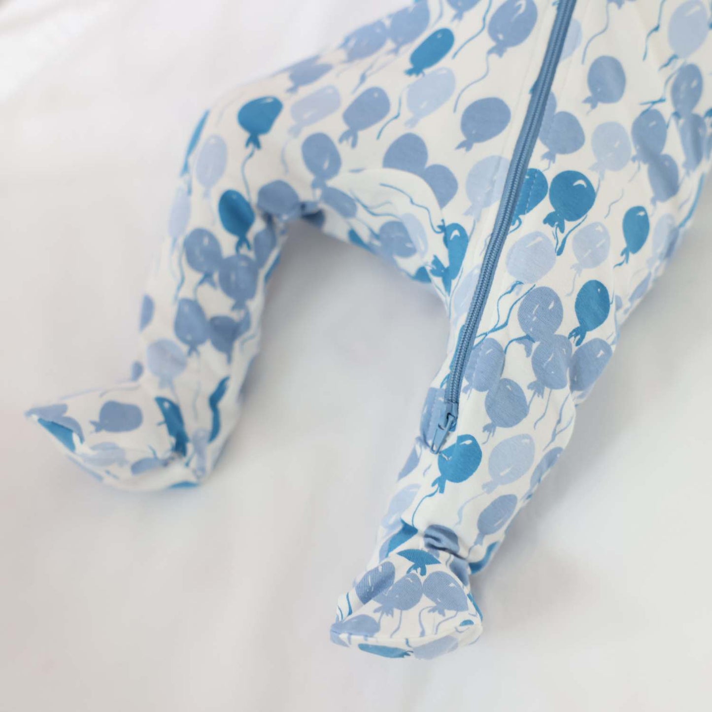 Organic Footie - Blue Balloons