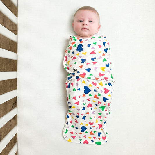 Snugababe Swaddle™ Sleep Pod - Colorful Hearts