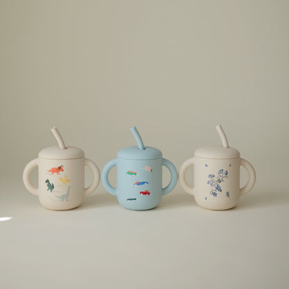 Silicone Training Cup + Straw