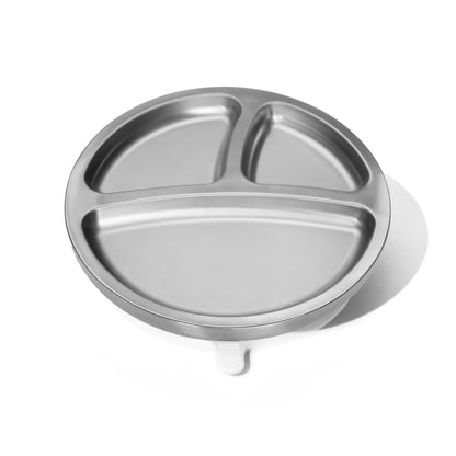 Stainless Steel Baby Plates - BLW Removeable Silicone Suction Cup Divided Plate