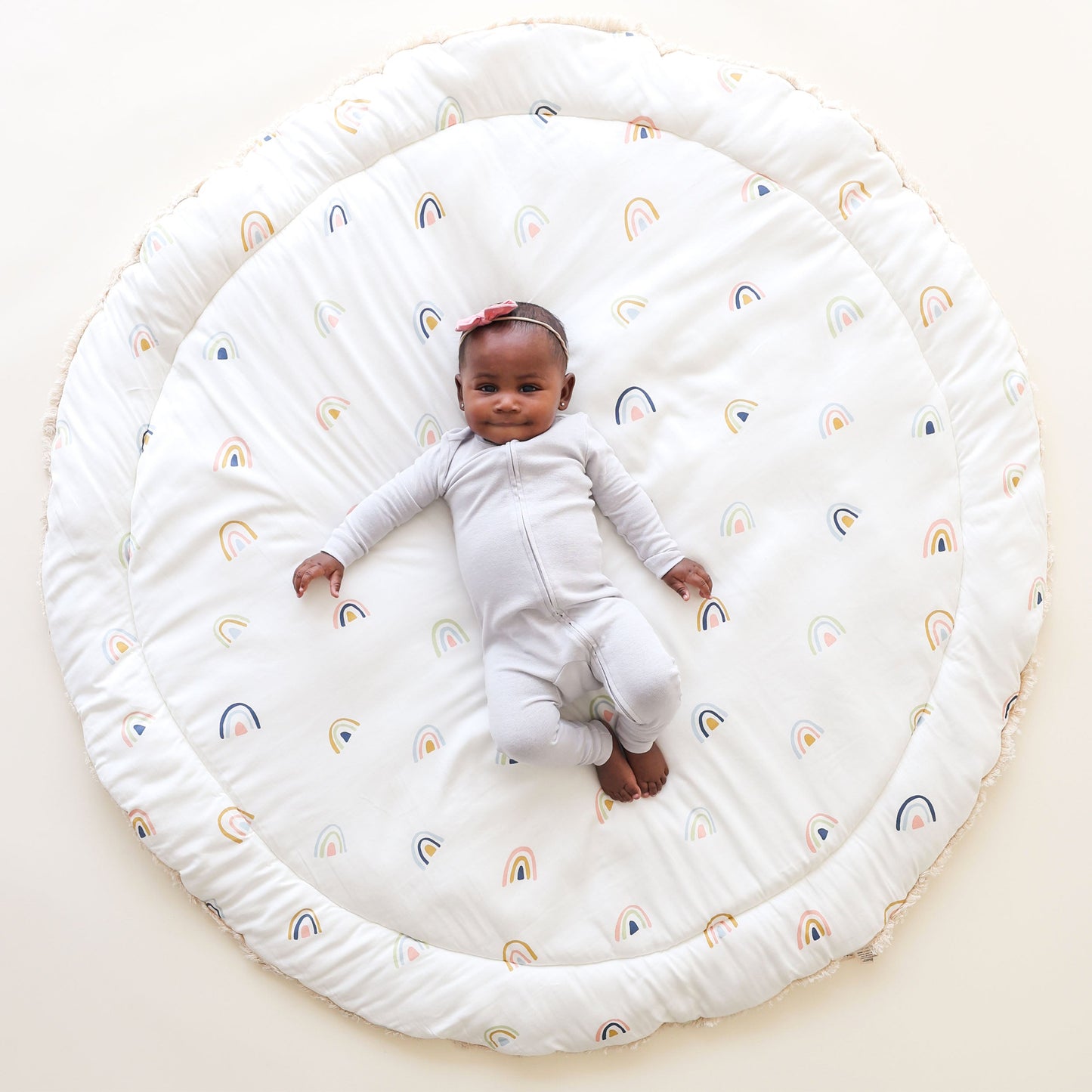 Organic Baby Play Mat - Rainbow and Ivory