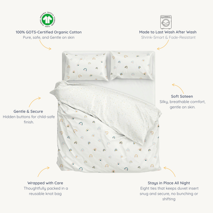 Organic Duvet Cover - Dotty & Rainbow