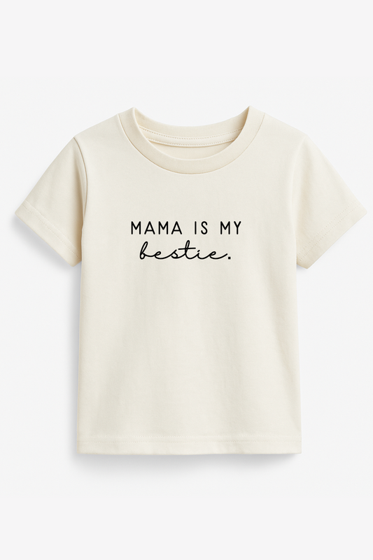 Mama Is My Bestie - Organic Cotton Kids Graphic Tee