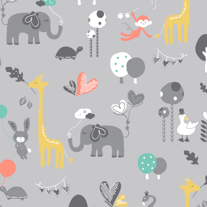 Organic Cotton Play Mat/Quilted Blanket - Safari Dream/Pink Pebbles Reversible