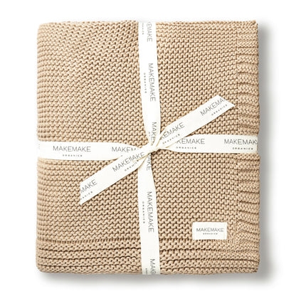 Organic Knit Throw Blanket - Sand