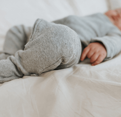 3pc footie set | vintage aqua periwinkle & heather grey