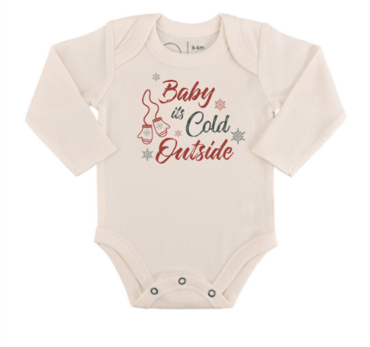 long sleeve graphic bodysuit | baby its cold outside