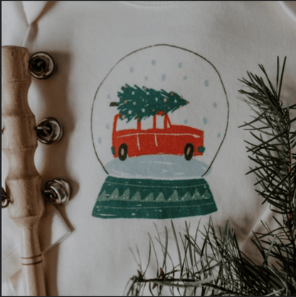 long sleeve graphic bodysuit | snow globe