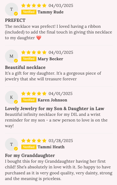 TOP SELLER! Non-Tarnish! New mom baby and me infinity necklace, Congratulations baby gift, pregnancy gift, baby shower & gender reveal gift! NON-Tarnish! 552 FIVE STAR REVIEWS!