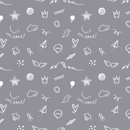 Organic Cotton Play Mat/Quilted Blanket - Dreamy Sky/Love Gray Reversible