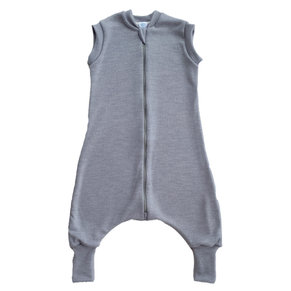 2-LAYER MERINO WOOL SLEEP SACK WITH OPEN LEGS - silver gray
