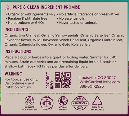 AfterBirth Sitzbath Postpartum Herbal Soak