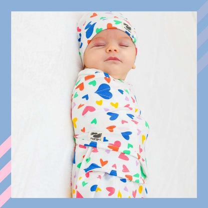 Snugababe Swaddle™ Sleep Pod - Colorful Hearts