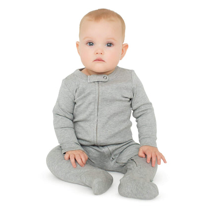2 pc. zipper footie set | ivory & heather grey