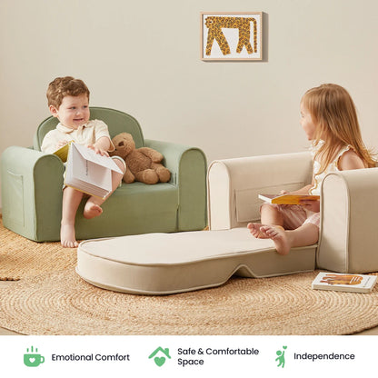 Tiny Land® GentleSnug Kid Chair - Beige White