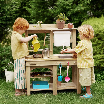 Tiny Land® Mud Kitchen - DuoPlay Outdoor Play Kitchen for Kids