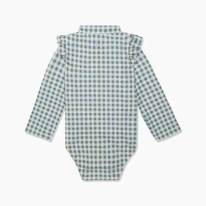 Recycled Polyester Blue Zipped Baby Rashguard - Faded Denim