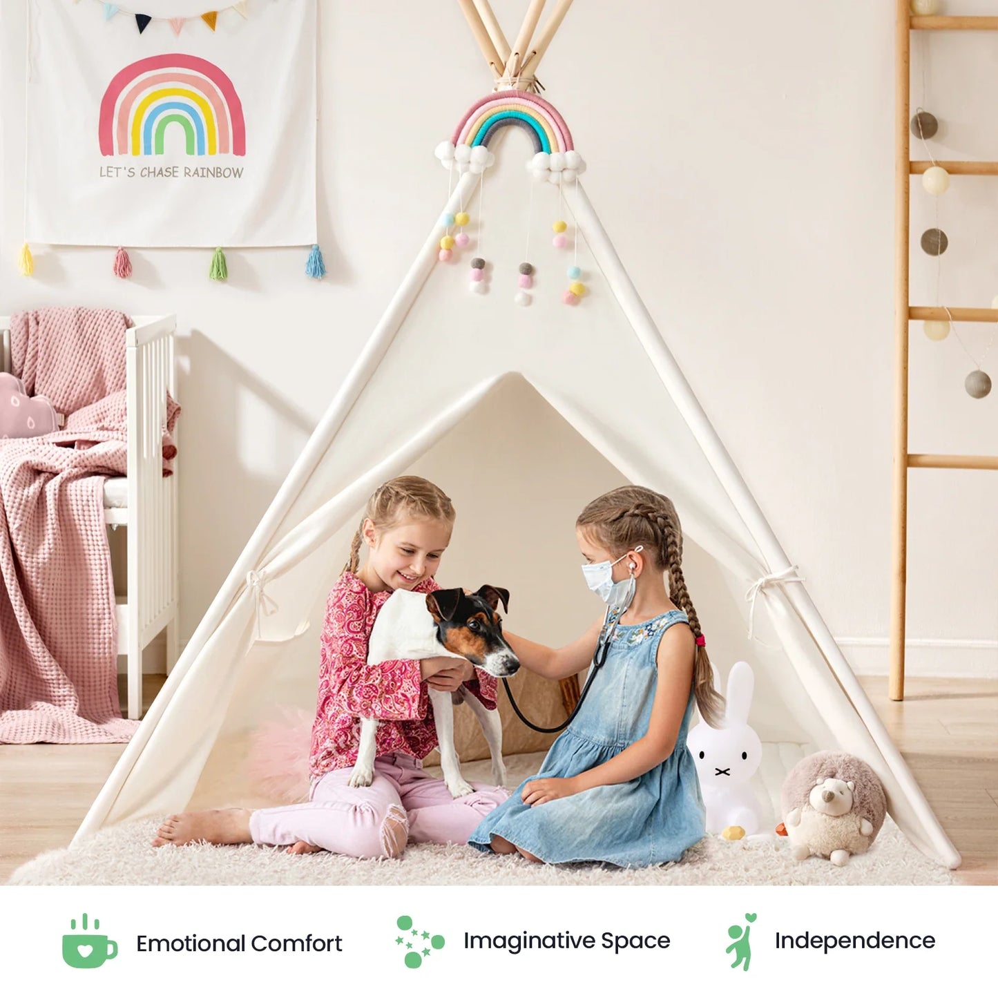 Tiny Land® Teepee for Kids with Mat