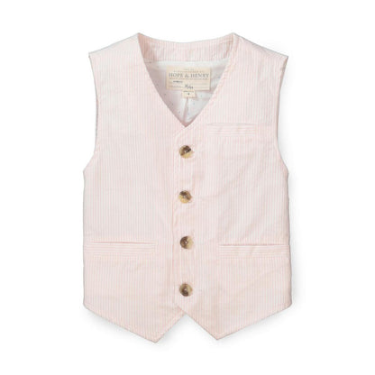 Seersucker Suit Vest Light Pink - Light Pink Seersucker